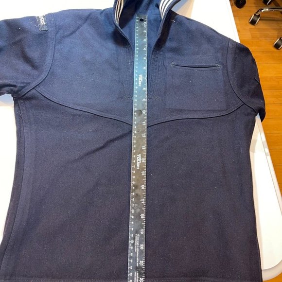 1964 VIETNAM ERA sz38/REG US NAVY SAILOR BLACK JUMPER CRACKER JACK w/CAP JG 01 - Picture 12 of 12